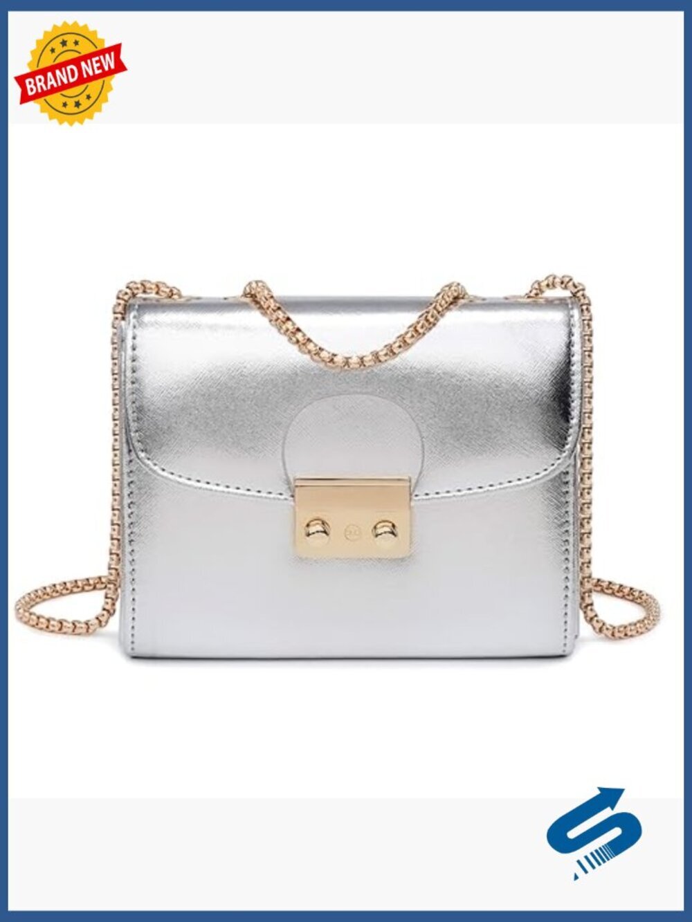 Small Crossbody Bag Evening Clutch Purse with Double Chain Strap